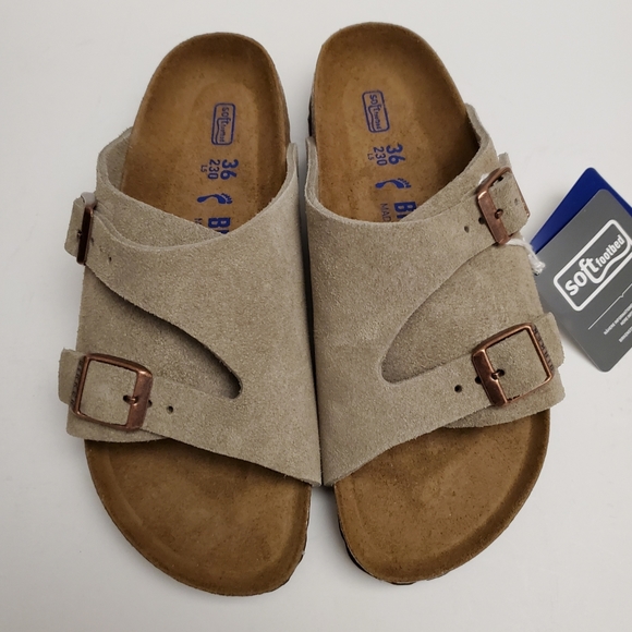 Birkenstock Zurich Taupe Suede Sandals 36